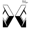 renault half logo decal opposite pair